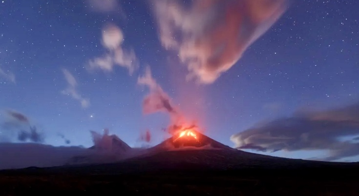 Klyuchevskaya Sopka's eruption on July 30, 2025. 