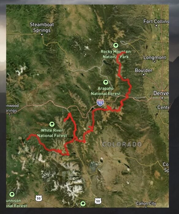 Kilian jornet's trip on a map.