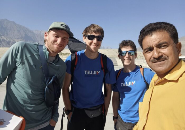 The Polish-Slovak team at Skardu Airport, with Ali Saltoro of Adventure Alpine Guides Pakistan.