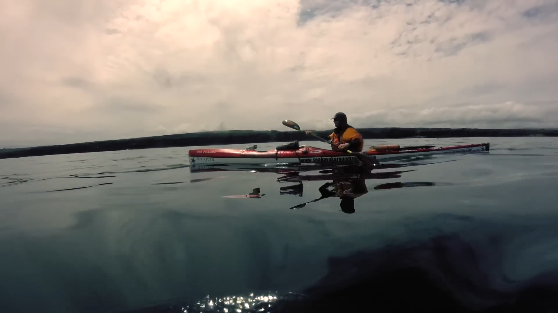 A man kayaking