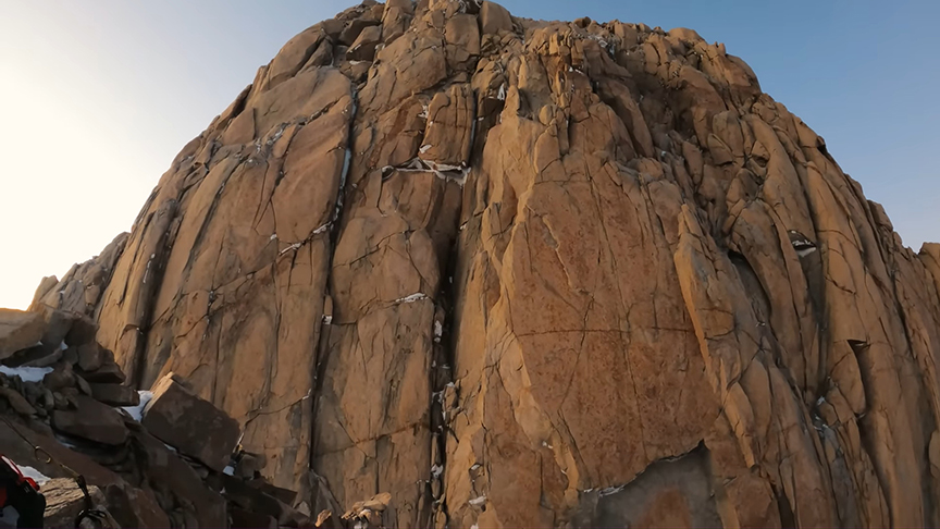 brown rock face