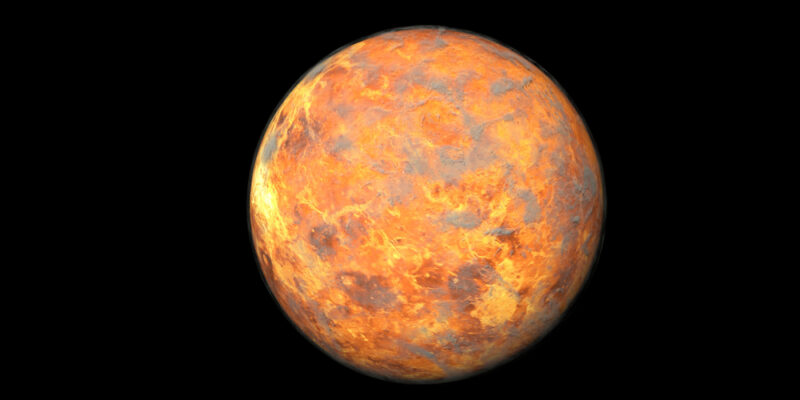 Venus and its sulfuric acid clouds from space.