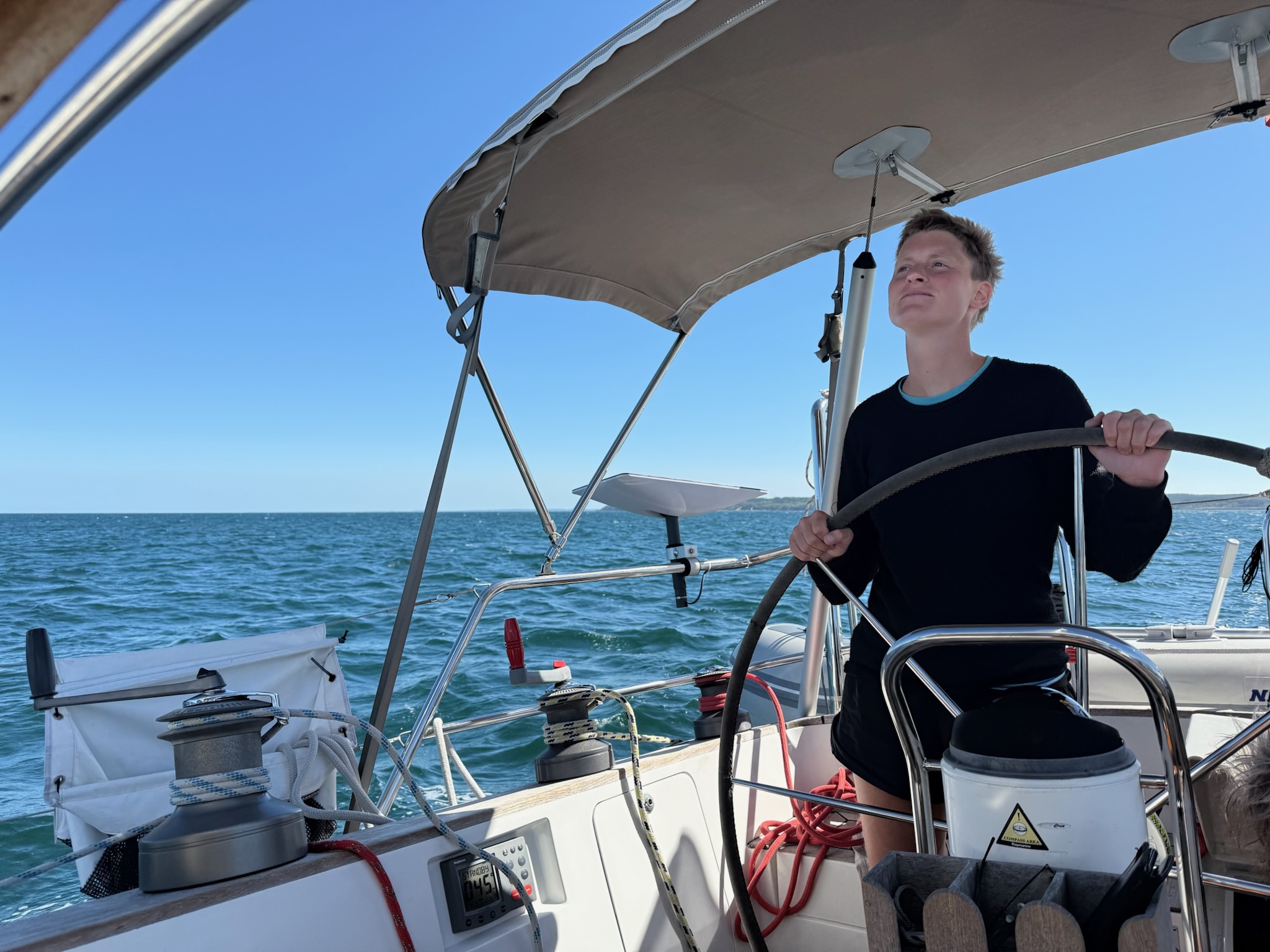 woman on a sailboat