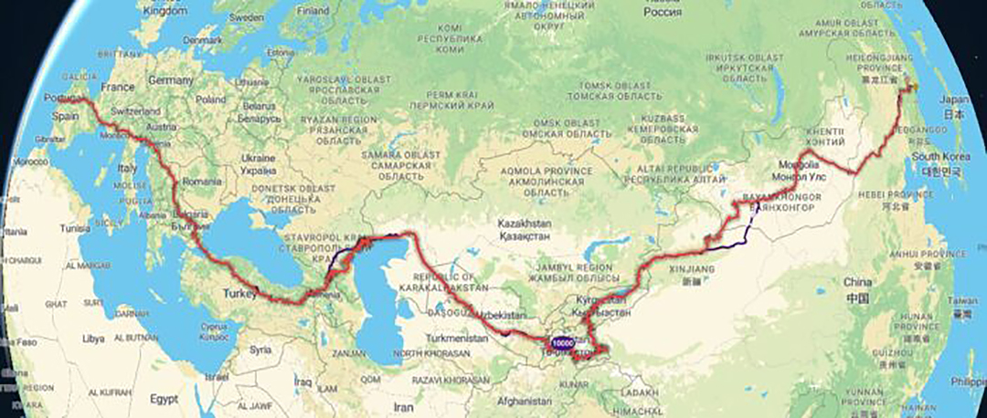map of cyclist's route