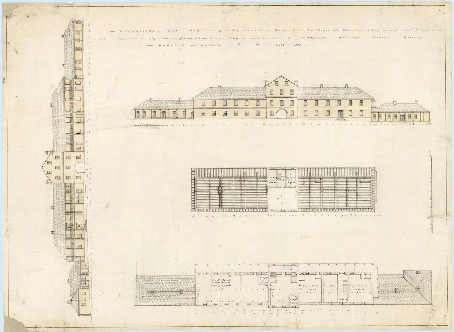 Plans for barracks