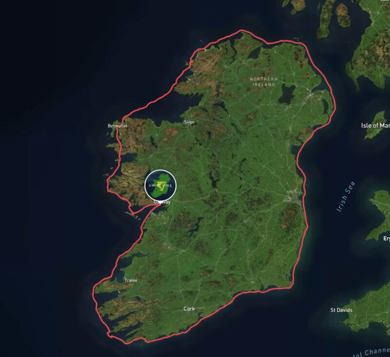 The route around Ireland