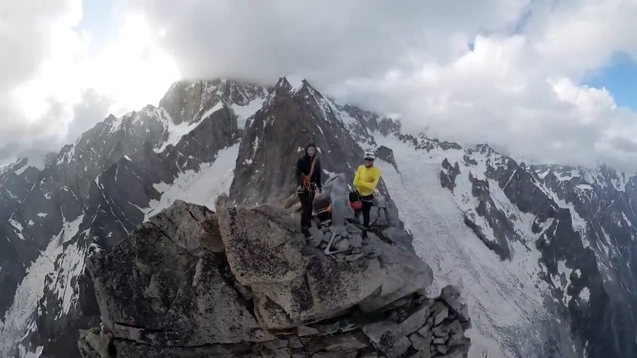 Two men on a summit