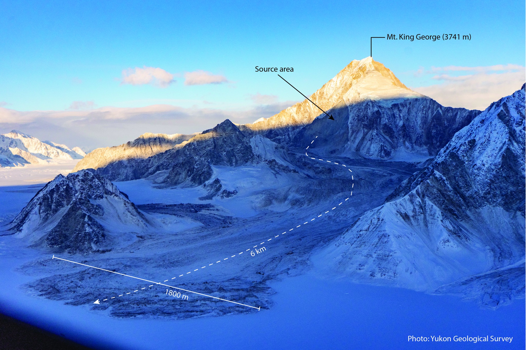 A photo of a mountain with an obvious rockfall.