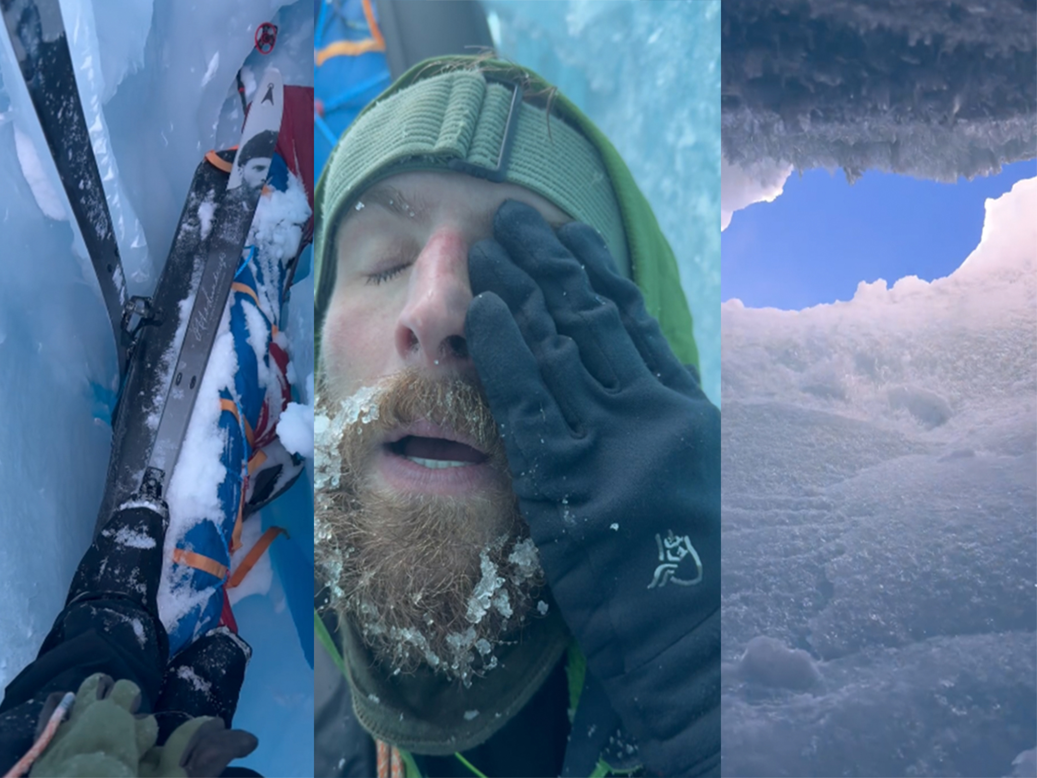 man in crevasse