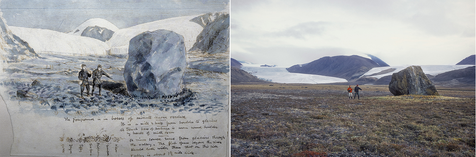 side by side of artist's scene with similar photo