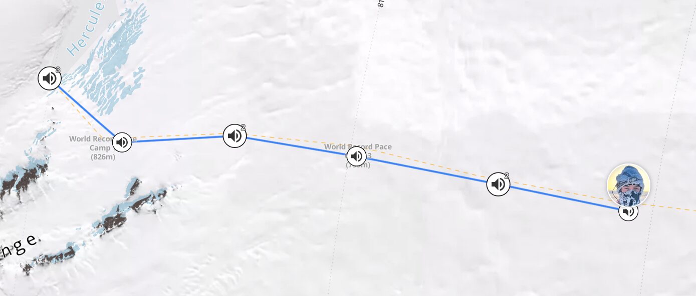 A map showing two very similar routes