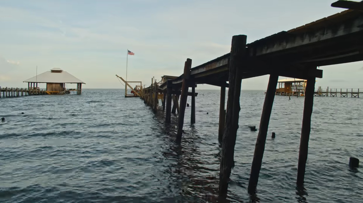 An old pier on a bay