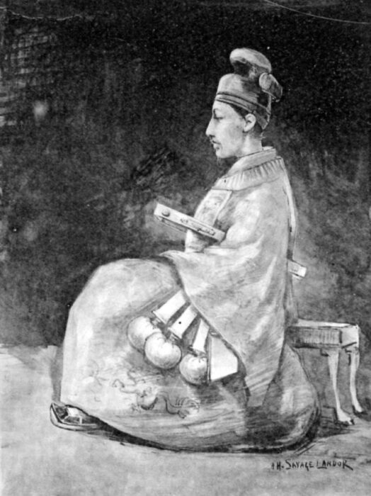 A young man in profile