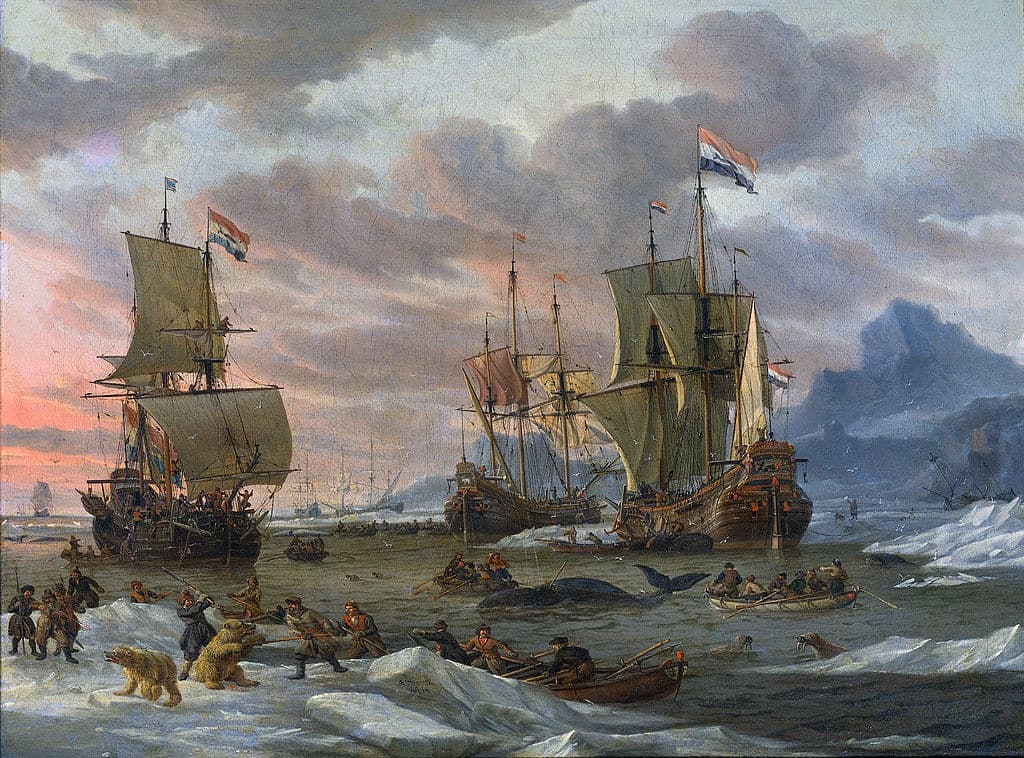 Two whaling ships in the Arctic