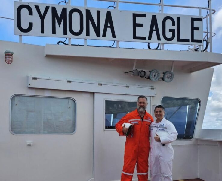 Jari Saario was rescued by merchant vessel Cymona Eagle. 