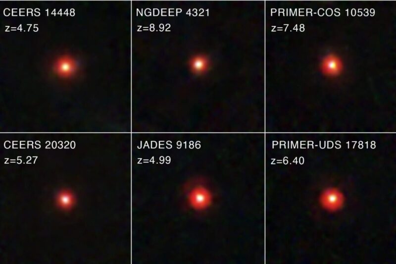 Compilation of images of the little red dots from the JWST