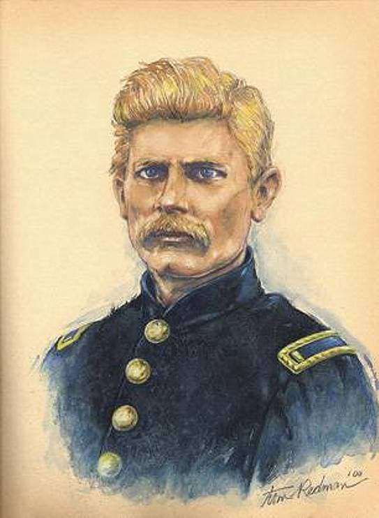 painting of Bierce in Civil War uniform