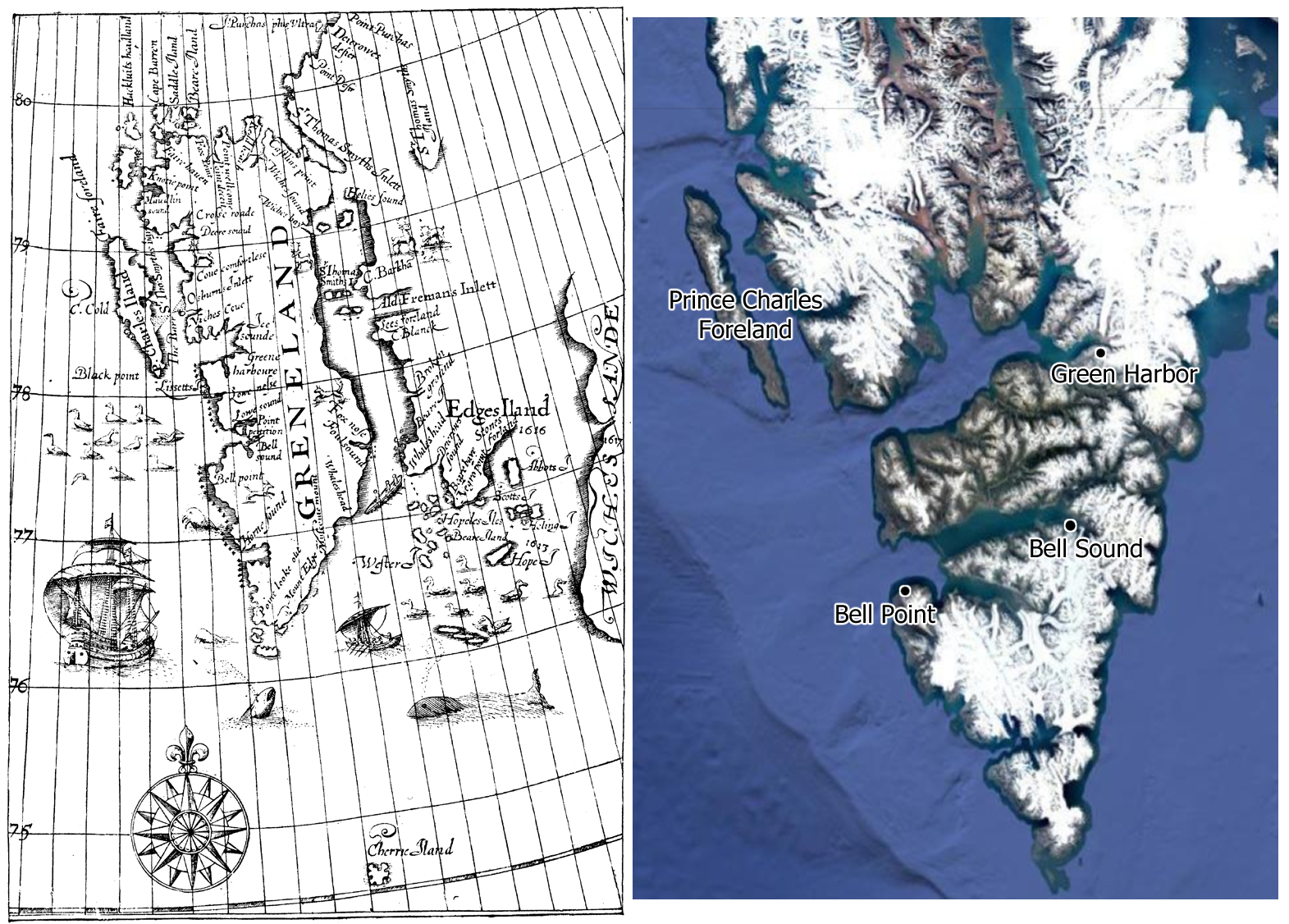 Two maps of Svalbard