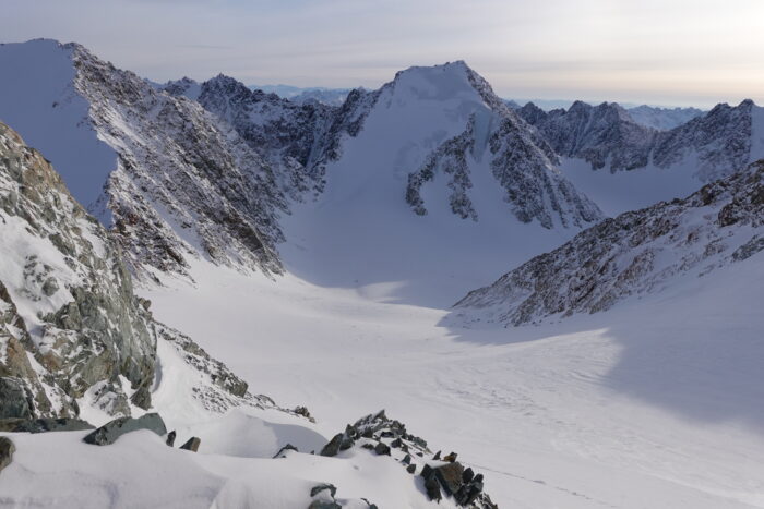 A view of surrounding peaks in the Chersky range.