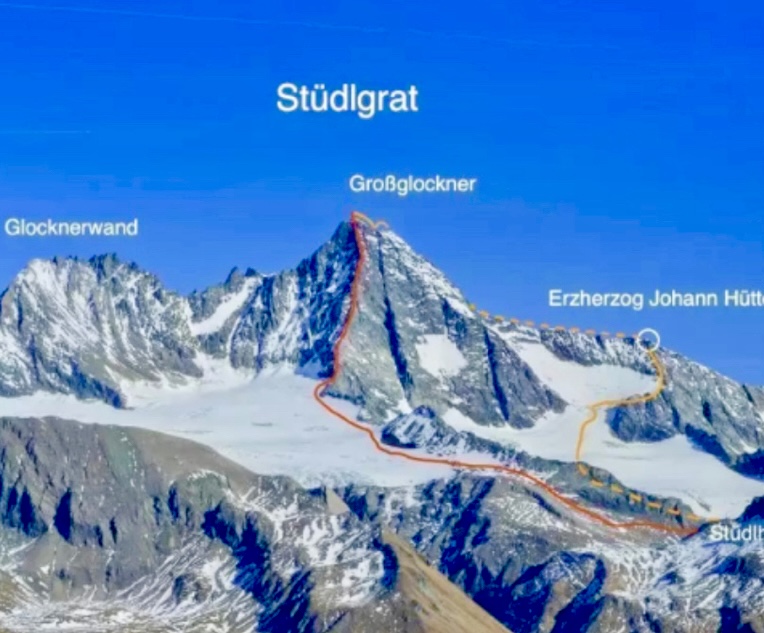The Studlgrat route on Grossglockner. 