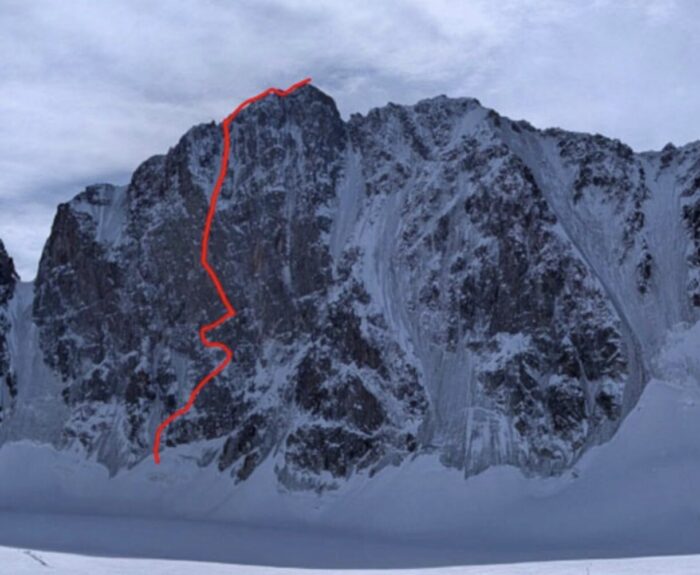A route topo on the north face of Free Korea peak