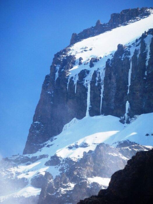 Galciers and walls on Kilimanjaro