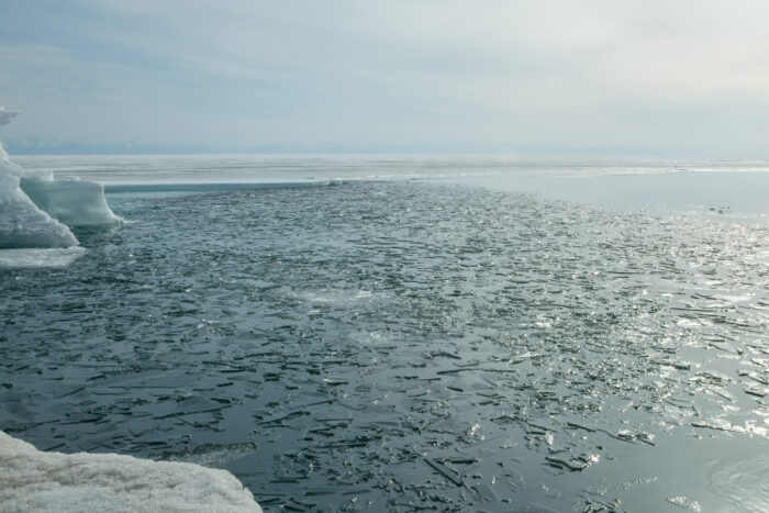 Open water near the village of Listvyanka, Lake Baikal, Siberia