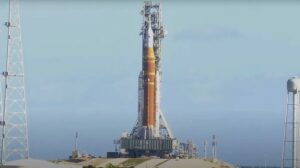rocket ship on launch pad