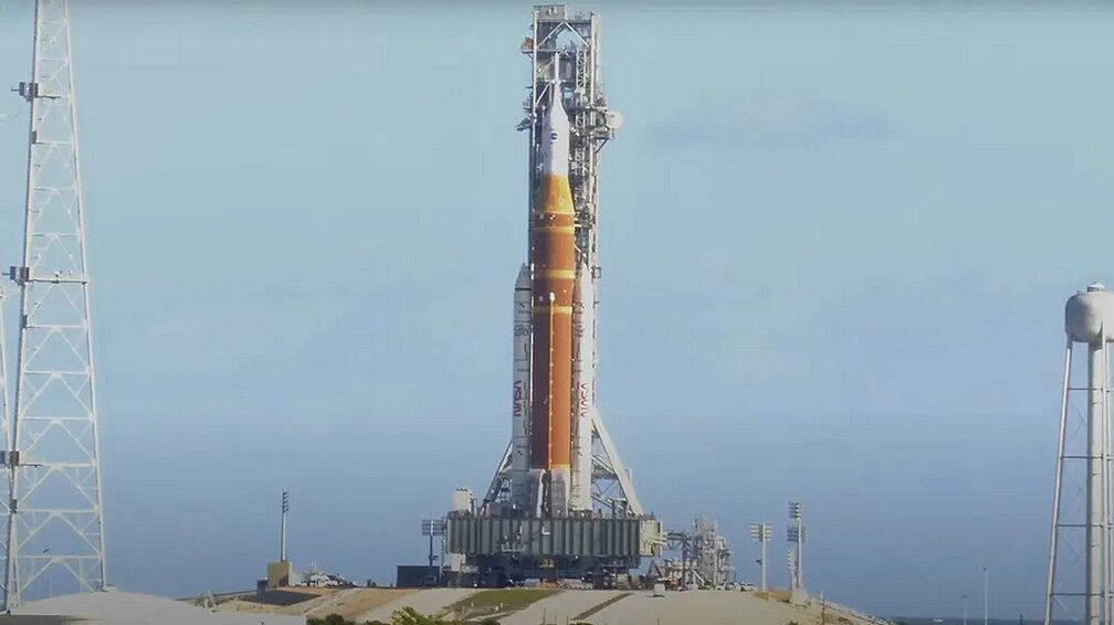 rocket ship on launch pad