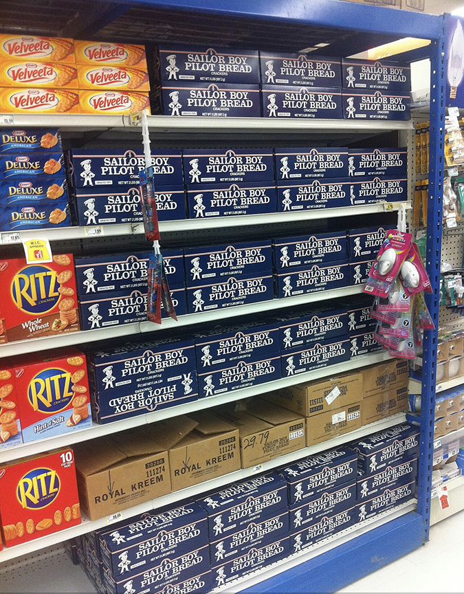grocery shelves