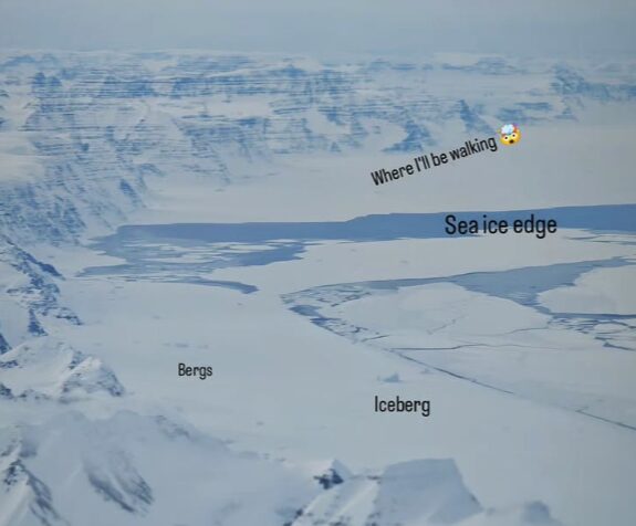 An image depicting the sea ice surrounding Milne Island, Greenland