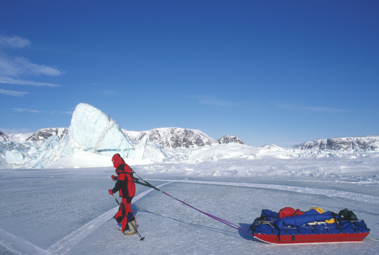 sledding on naked sea ice
