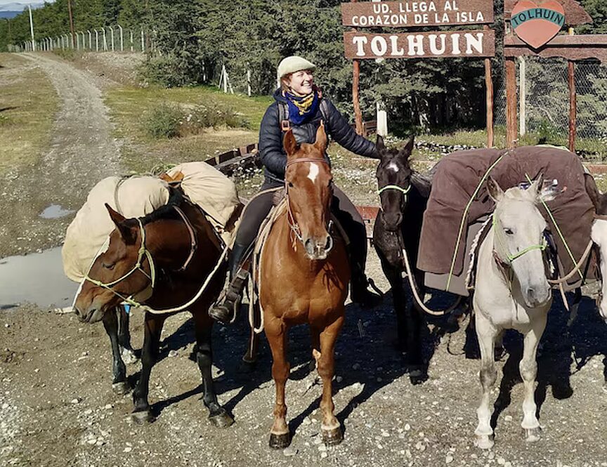 woman and horses