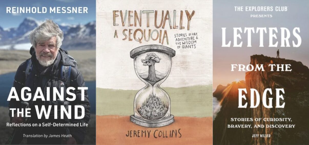 The three book covers of the titles reviewed by The Alpinist