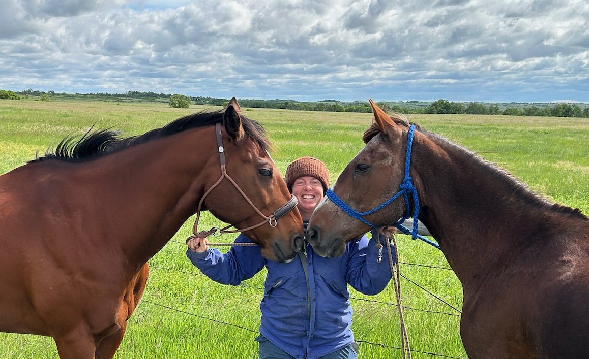 Stef Gebbie and her two horses.