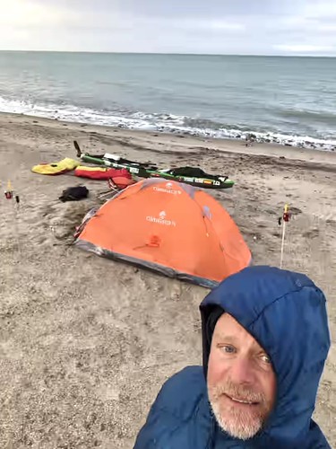 De la Rosa at a campsite.