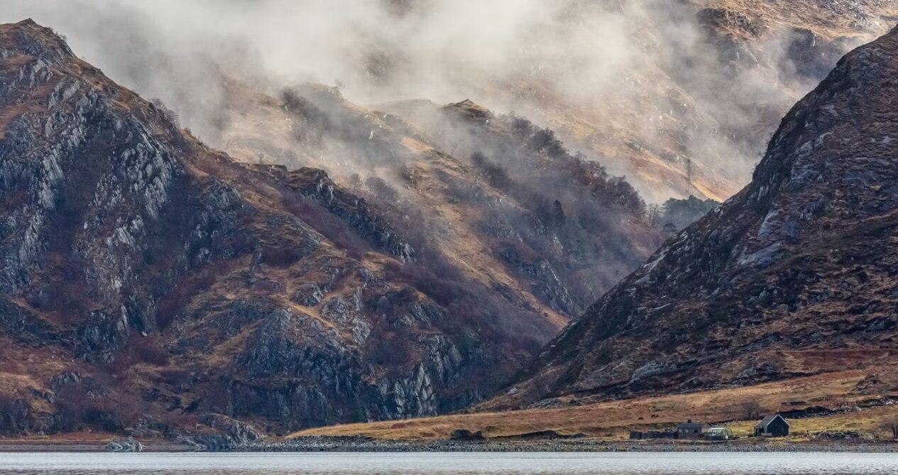 A landscape photo showing the stretch from Runival to Glen Arnisdale in Knoydart