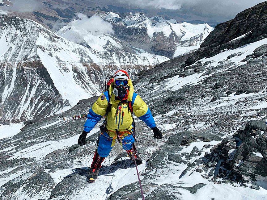 mountaineer at altitude