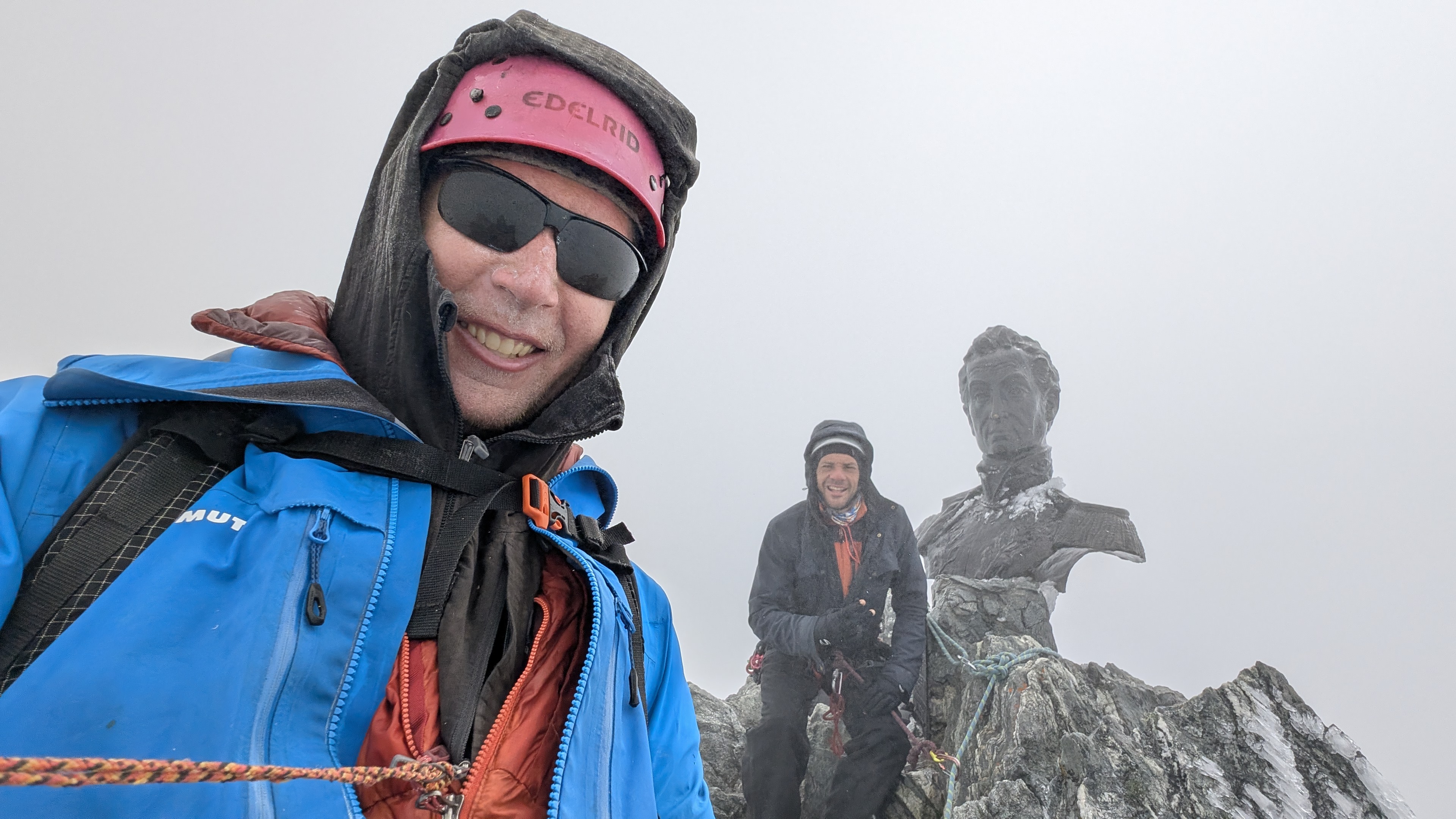 Eric Gilbertson and a friend on top of Pico Bolivar in Venezuela.