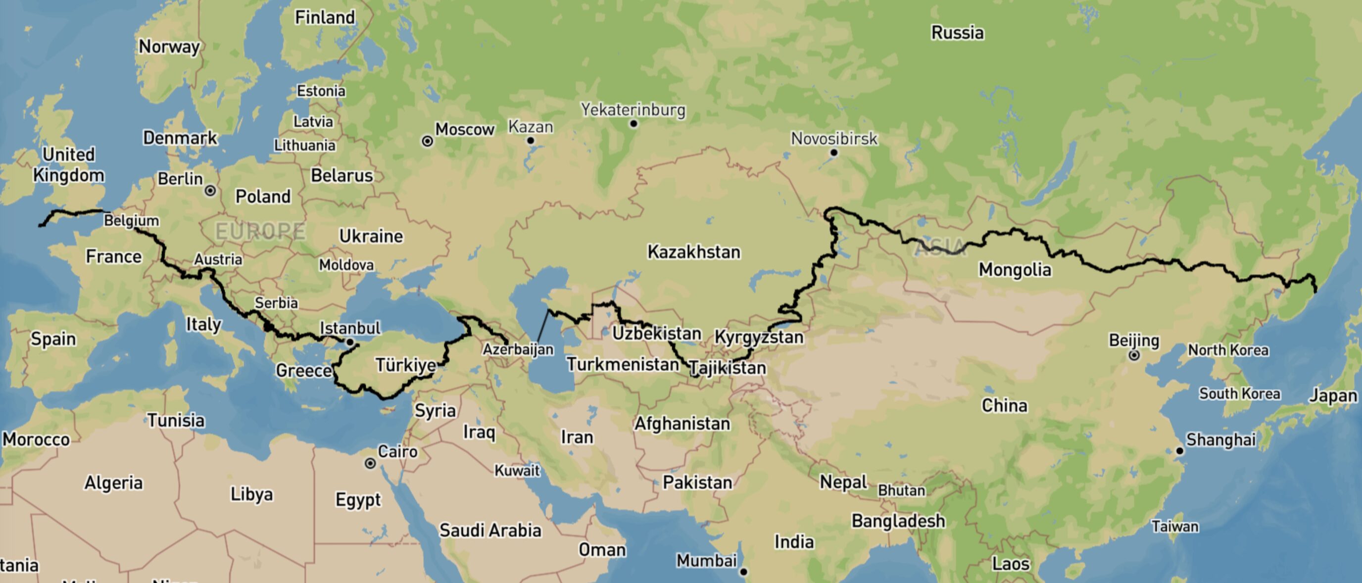 Joshua Moodie's planned route.